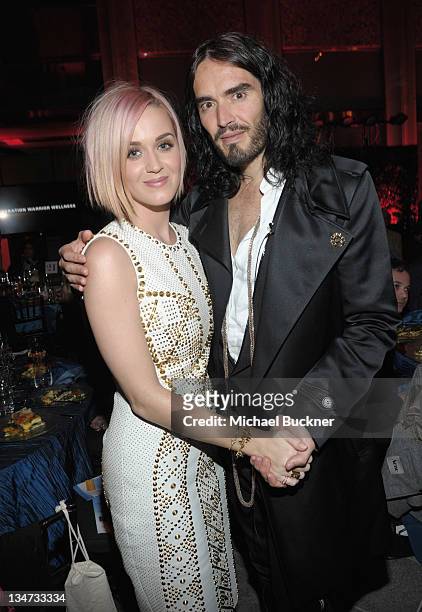 Singer Katy Perry and actor Russell Brand attend the 3rd Annual "Change Begins Within" Benefit Celebration presented by The David Lynch Foundation...