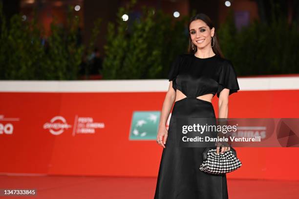 Cristiana Dell'Anna attends the red carpet of the movie "The North Sea" during the 16th Rome Film Fest 2021 on October 18, 2021 in Rome, Italy.