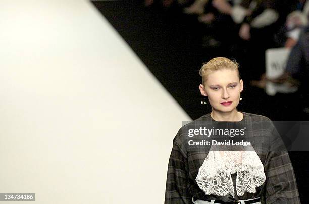 Model wearing Ann-Sofie Back during London Fashion Week Autumn/Winter 2005 - Ann-Sofie Back - Runway at BFC Square - Battersesa in London, Great...