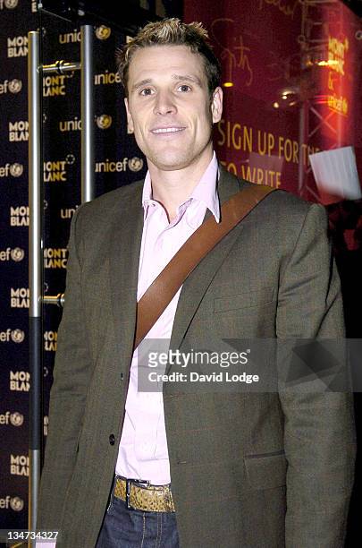 James Cracknell during Mont Blanc "Right to Write" Exhibition - Arrivals at Mont Blanc, Sloane Street in London, Great Britain.