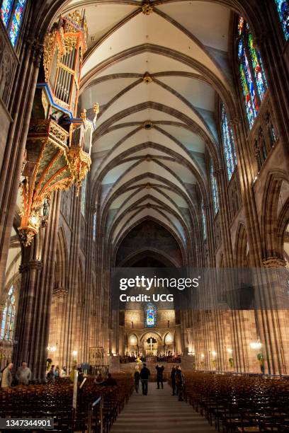 France, Alsace, Strasbourg, Notre Dame cathedral.