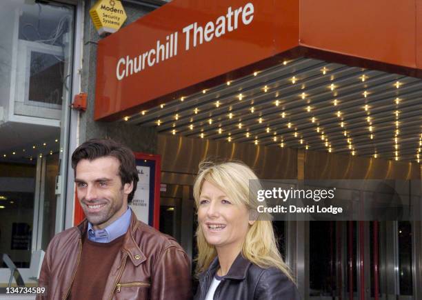 Johnny Wrather and Gaby Roslin during "When Harry Met Sally" - First UK Tour - Photocall at Churchill Theatre in London, Great Britain.