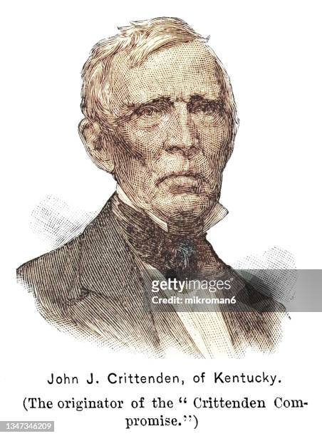 portrait of john jordan crittenden, american statesman and politician from the u.s. state of kentucky - pilgrim costume stock pictures, royalty-free photos & images