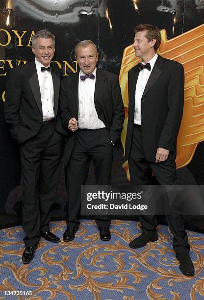 Jonathan Edwards and Jim Rosenthal and Steve Cram during 2005 RTS Television Sports Awards at Hilton Hotel in London, Great Britain.