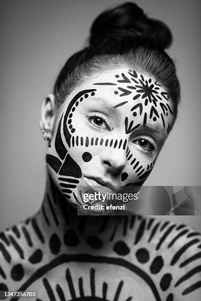 495 Black And White Face Paint Stock Photos, High-Res Pictures, and Images  - Getty Images