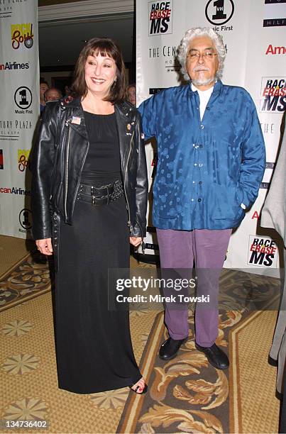 Anjelica Huston and husband Robert Graham during "Rock & Soul to Erase MS" Gala at Century Plaza Hotel in Century City, California, United States.