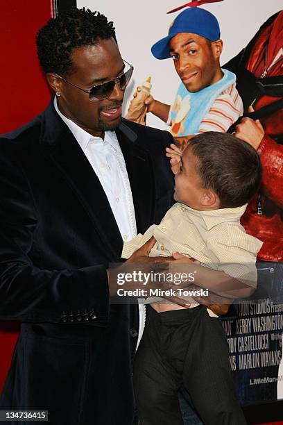 Shawn Wayans and Linden Porco during "Little Man" Los Angeles Premiere - Arrivals at Mann National Theater in Westwood, California, United States.