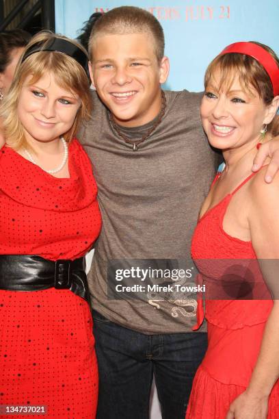 Jonathan Lipnicki with his sister and mother during "Monster House" Los Angeles Premiere at Mann Village Theater in Westwood, California, United...