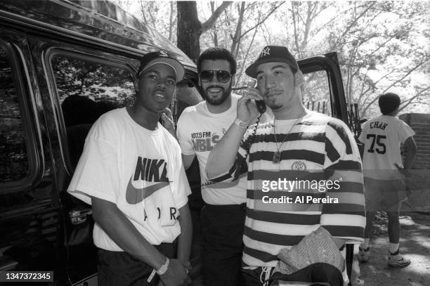 Kid Capri , DJ D-Nice and WBLS 107.5 FM Radio on-air personality Doctor Bob Lee hang backstage when Rapper KRS-One performs as the headliner at...
