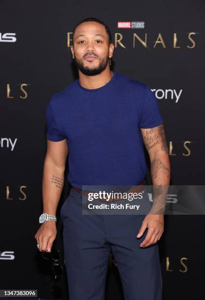 Romeo Miller attends Marvel Studios' "Eternals" premiere on October 18, 2021 in Los Angeles, California.