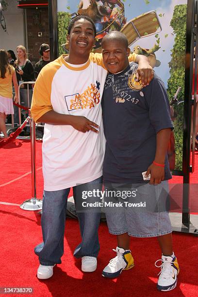 Chris Massey and Kyle Massey during DreamWorks' Los Angeles Premiere of "Over the Hedge" at Mann Village Theater in Westwood, CA, United States.
