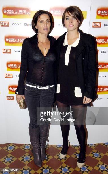 Sadie Frost and Holly Davidson during 2006 Diesel-U-Music Awards - Inside Arrivals and Press Room at Shoreditch Town Hall in London, Great Britain.