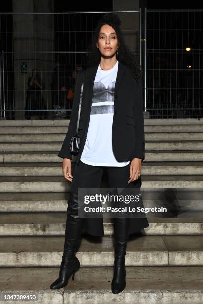 Lea T attends Burberry closing party for Anne Imhof's Exhibition 'Natures Mortes'at Palais de Tokyo on October 18, 2021 in Paris, France.