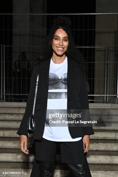 Lea T attends Burberry closing party for Anne Imhof's Exhibition 'Natures Mortes'at Palais de Tokyo on October 18, 2021 in Paris, France.