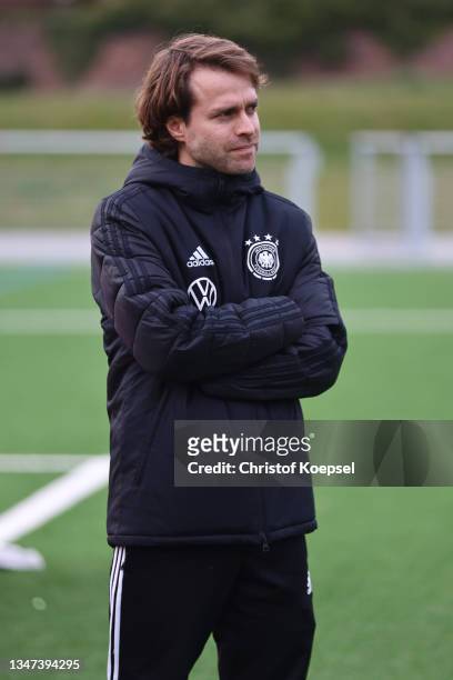 Nico Kempf, project manager of Sepp Herberger Stiftung attends the Blind Football Talent Development Program at DFB Base Camp Bonn on October 18,...