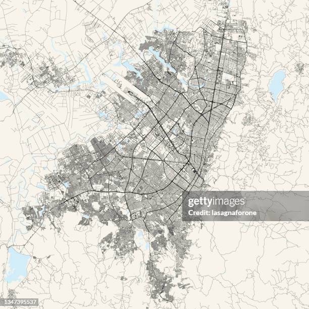 bogota, columbia vector map - bogota 幅插畫檔、美工圖案、卡通及圖標