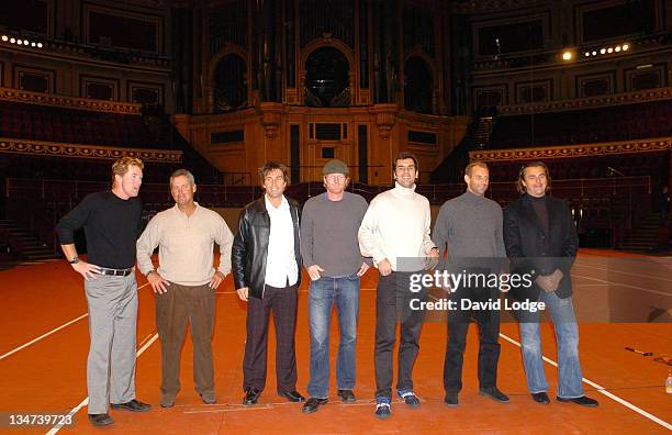 Mark Woodforde, Guest, Pat Cash, Jim Courier, Cedric Pioline, Thomas Muster and Henri Leconte