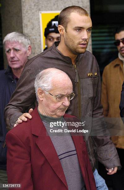 Dickie Best and Calum Best. Family of George Best make a brief statement after the star's death.