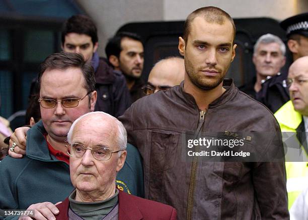 Dickie Best and Calum Best. Family of George Best make a brief statement after the star's death.