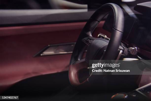 interior of modern car. - airbag stockfoto's en -beelden