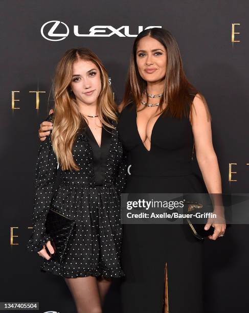 Valentina Paloma Pinault and Salma Hayek attend the Los Angeles Premiere of Marvel Studios' "Eternals" on October 18, 2021 in Los Angeles, California.