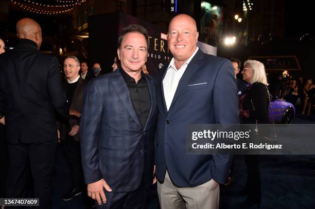 Executive Producer and Marvel Studios Co-President Louis D'Esposito and CEO of Disney Bob Chapek arrive at the Premiere of Marvel Studios' Eternals...