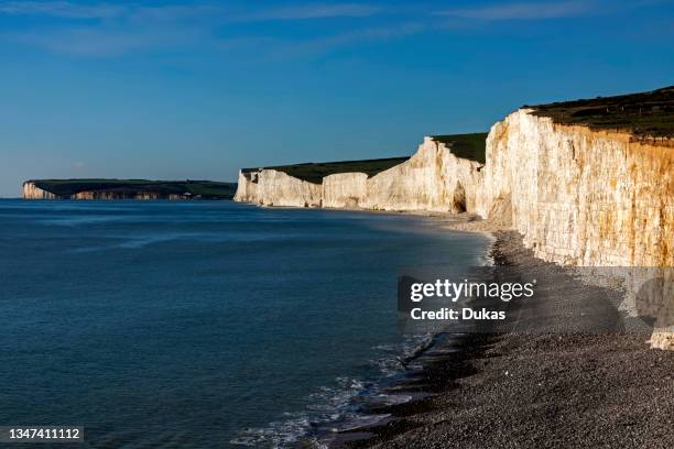 England, East Sussex, Eastbourne, Birling Gap, The Seven Sisters Cliffs and Beach.