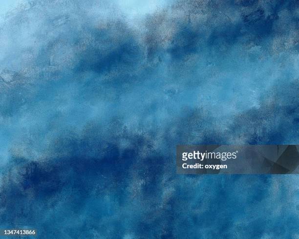 blue glittering  abstract background metallic  watercolor flowing liquid art - dark blue background texture fotografías e imágenes de stock