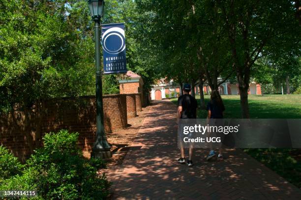 Father and teenage daughter visit the University of Virginia Campus, Charlottesville, Virginia.