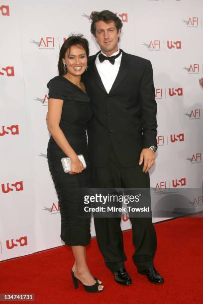 Tia Carrere and her husband Simon Wakelin during 34th AFI Life Achievement Award to Sir Sean Connery at Kodak Theater in Los Angeles, CA, United...