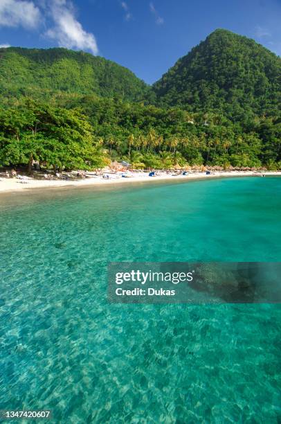 North America, West Indies, Lesser Antilles, Caribbean, St.Lucia,Soufriere, Jalousie Plantation, beach,.