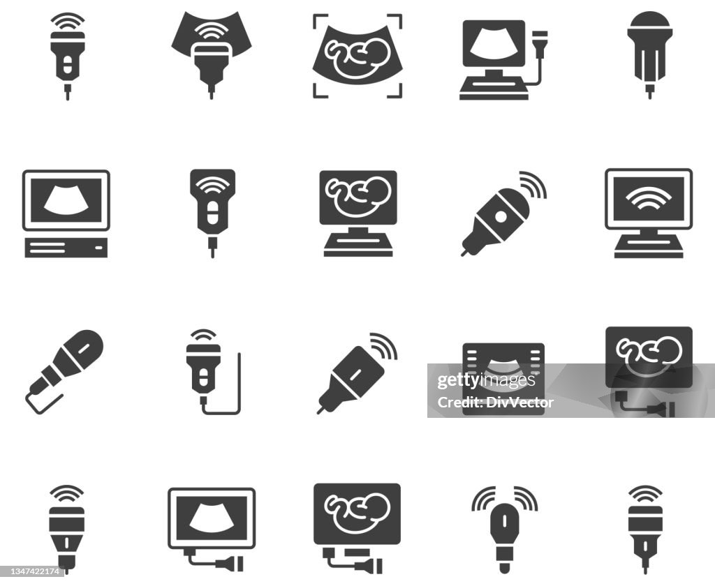 Ultraschall-Symbol-Set