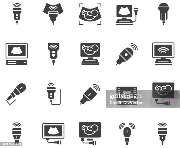 bildbanksillustrationer, clip art samt tecknat material och ikoner med ultrasound icon set - ultraljud