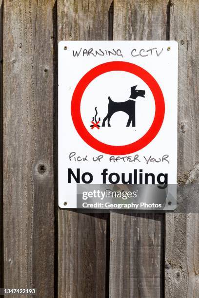 No Fouling warning CCTV dog poo sign, Suffolk, England, UK.