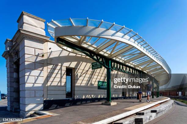 England, Kent, Folkestone, The Dis-used Folkestone Harbour Train Station.