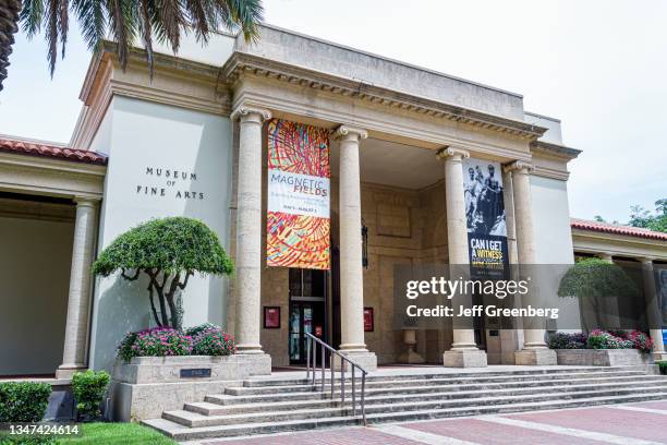 Florida, St. Petersburg, Museum of Fine Arts entrance and exhibit banners.