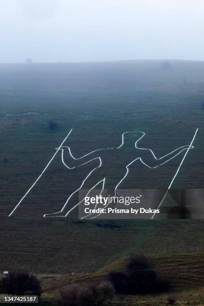 England, East Sussex, Eastbourne, The Long Man of Wilmington Hill Figure.