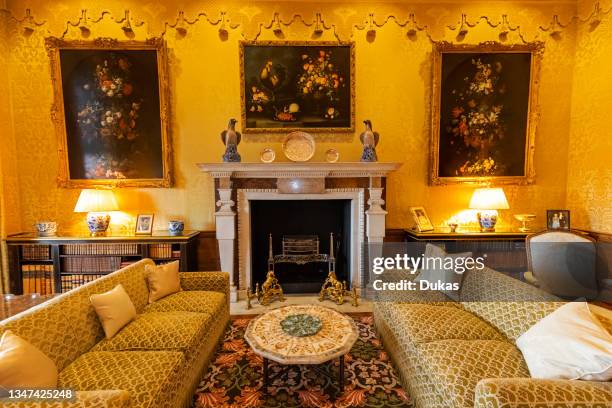 England, Kent, Leeds Castle, The Yellow Drawing Room.