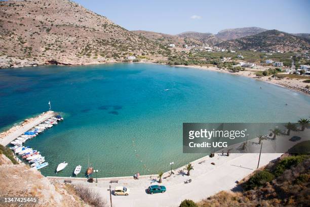 Galissas beach, Galissas area, Syros island, Cyclades, Aegean Sea, Greece, Europe.
