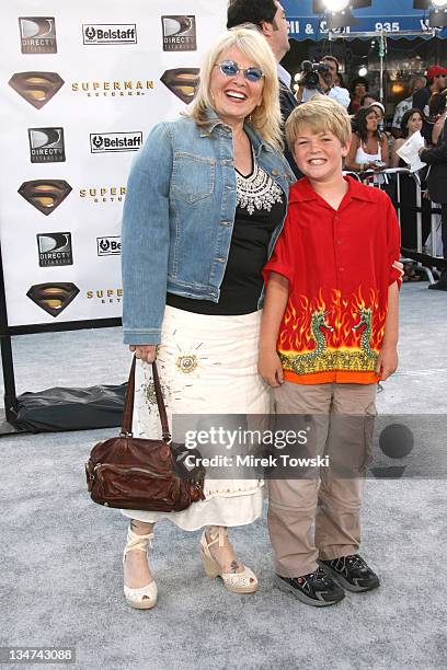Roseanne Barr and her son Buck during "Superman Returns" Los Angeles Premiere at Mann Village and Bruin Theaters in Westwood, California, United...