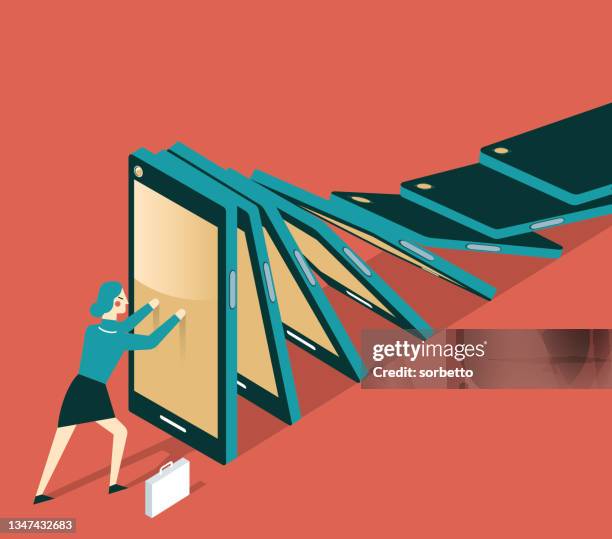 information overload - businesswoman - technophobe stock illustrations