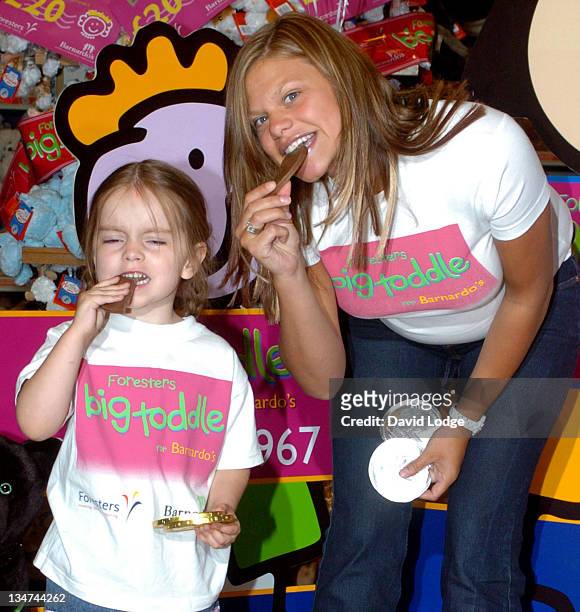 Jade Goody during Forester's Big Toddle For Barnardo's - Photocall at Hamleys Toy Shop in London, Great Britain.
