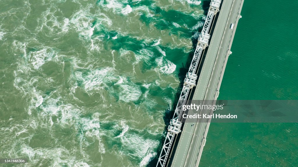 Oosterschelde flood barrier - stock photo