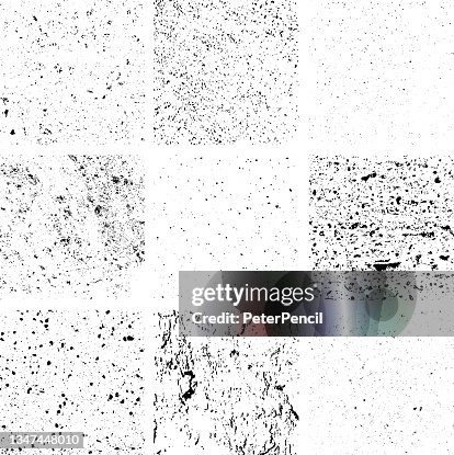 Conjunto de texturas de grunge do Dust Dots. Coleção de padrões empoeirados pretos. Fundo Granulado Abstrato. Arte de design vetorial. Efeito Texturizado. Fenda. Conjunto de texturas de grunge do Dust Dots. Coleção de padrões empoeirados pretos. Fundo Granulado Abstrato. Arte de design vetorial. Efeito Texturizado. Fenda.