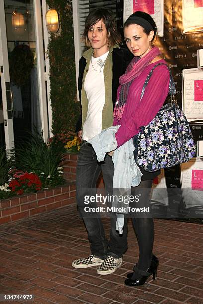 Katherine Moennig and Mia Kirshner during "L Eau de Parfum" Fragrance Inspired by Showtime's "The L Word" Launch Party at Fred Segal on Melrose in...
