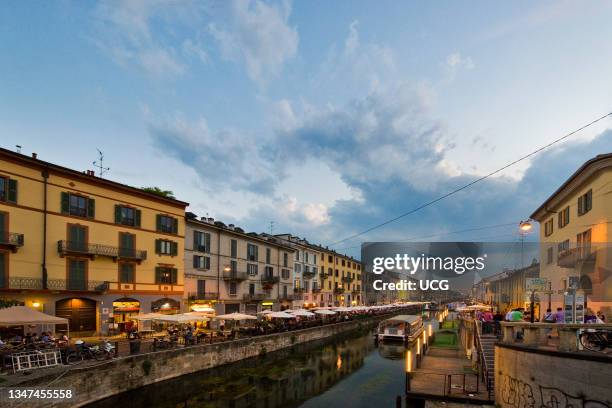 Landscape. Movida Navigli. Milan. Italy.