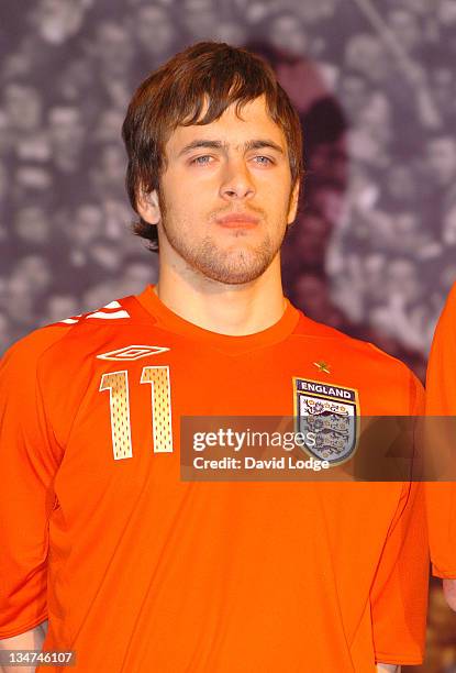 Joe Cole during Official Launch of the New England Away Kit at SAS Radisson Hotel in Manchester, Great Britain.