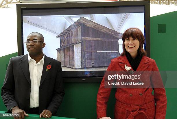 David Lammy MP and Janet Street Porter during Janet Street Porter Unveils the Gordon's Gin "Judge for Yourself" Tour at Victoria Train Station in...