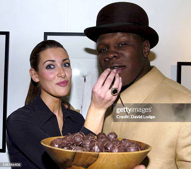 Kirsty Gallacher and Chris Eubank during Celebrity Charity Chocolate Party at Adam Street Members Club in London, Great Britain.