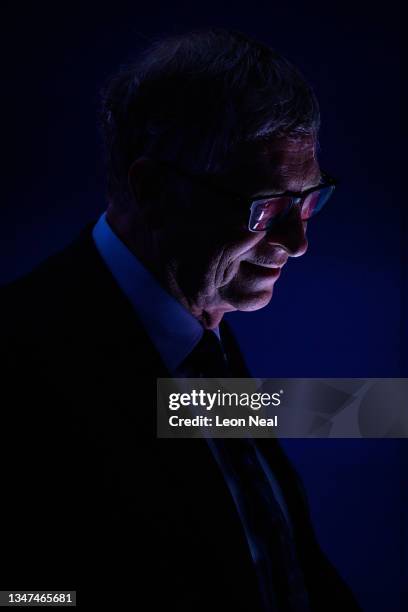 Bill Gates attends the Global Investment Summit at the Science Museum on October 19, 2021 in London, England. The summit brought together British...